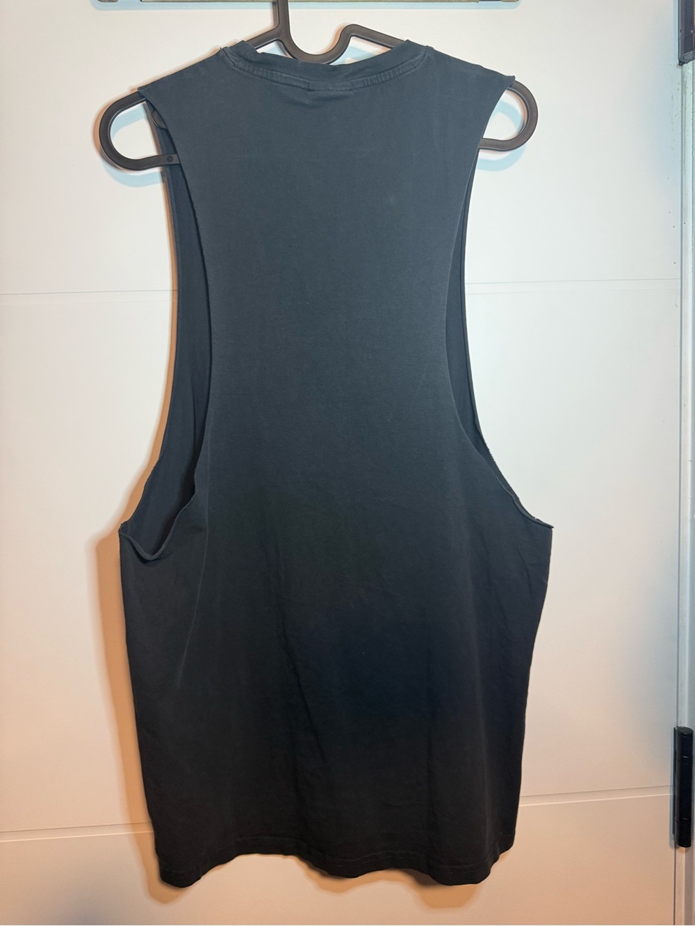 Gymshark Black Muscle Tank with White Logo Patch - Picture 2 of 3